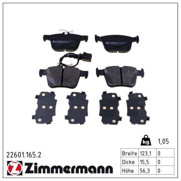 set placute frana,frana disc ZIMMERMANN 22601.165.2