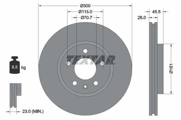 Disc frana TEXTAR PRO+ 92205605
