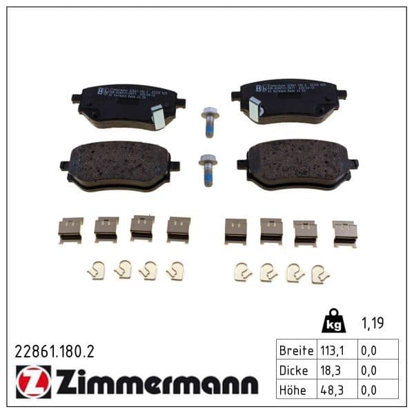 set placute frana,frana disc ZIMMERMANN 22861.180.2