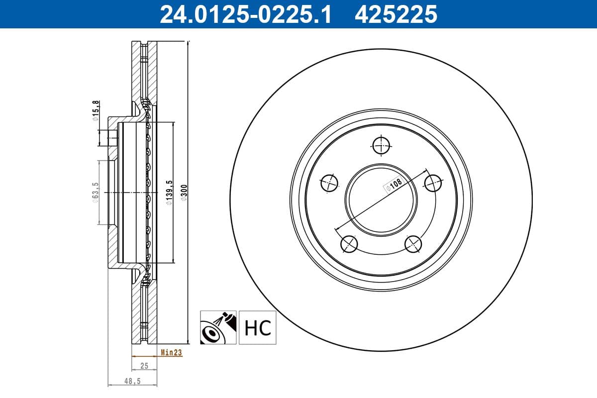 Disc frana ATE 24.0125-0225.1