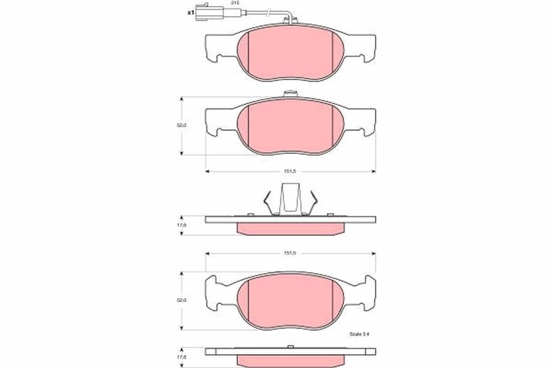 set placute frana,frana disc TRW GDB1564