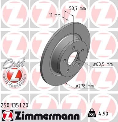 Disc frana ZIMMERMANN COAT Z 250.1351.20