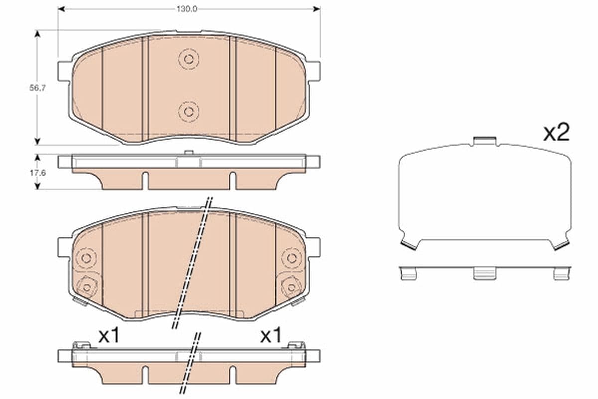 set placute frana,frana disc TRW GDB3553