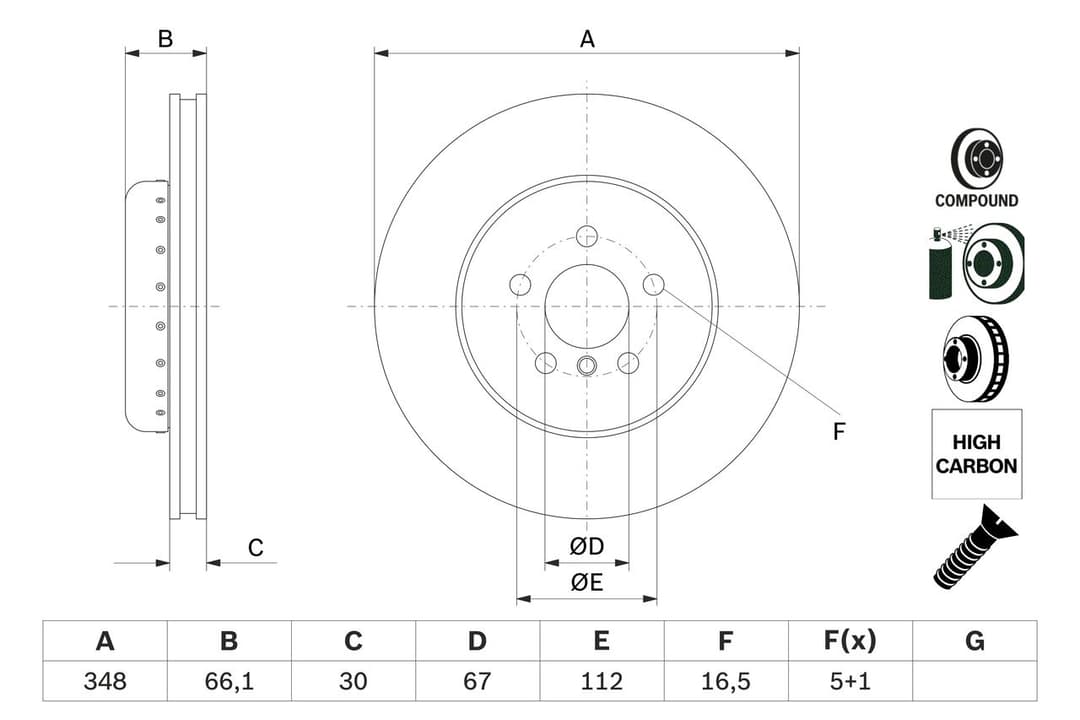 Disc frana BOSCH 0 986 479 F57