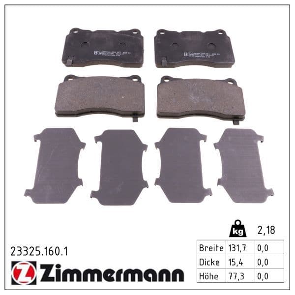 set placute frana,frana disc ZIMMERMANN 23325.160.1