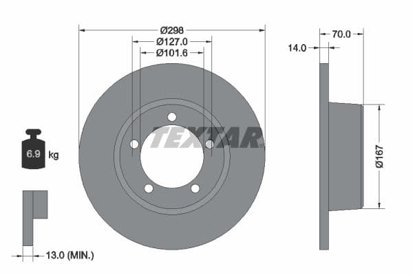 Disc frana TEXTAR 92040600
