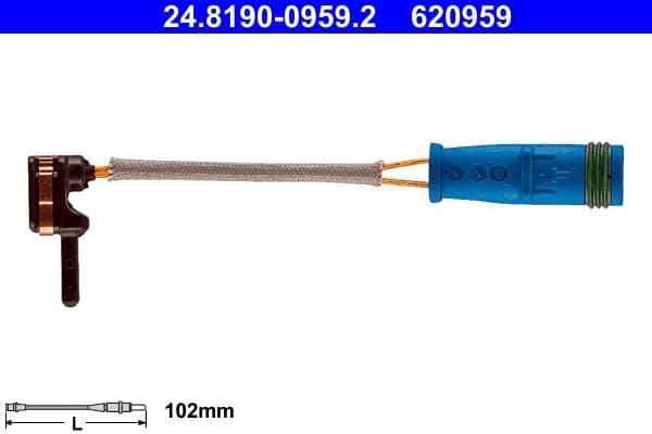 senzor de avertizare,uzura placute de frana ATE 24.8190-0959.2