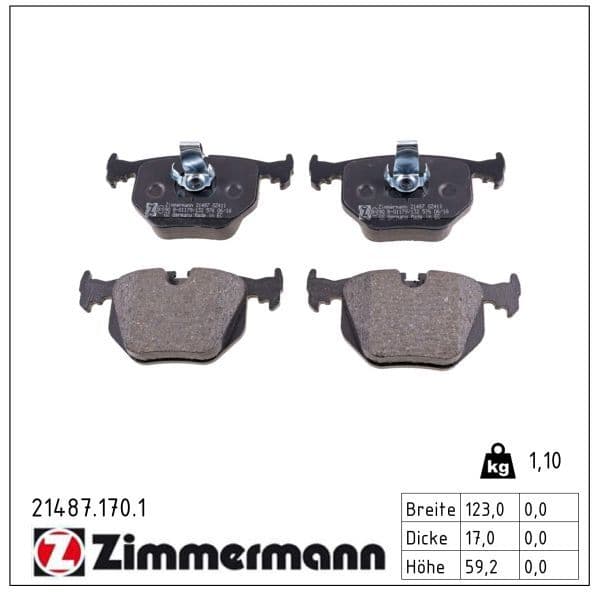 set placute frana,frana disc ZIMMERMANN 21487.170.1