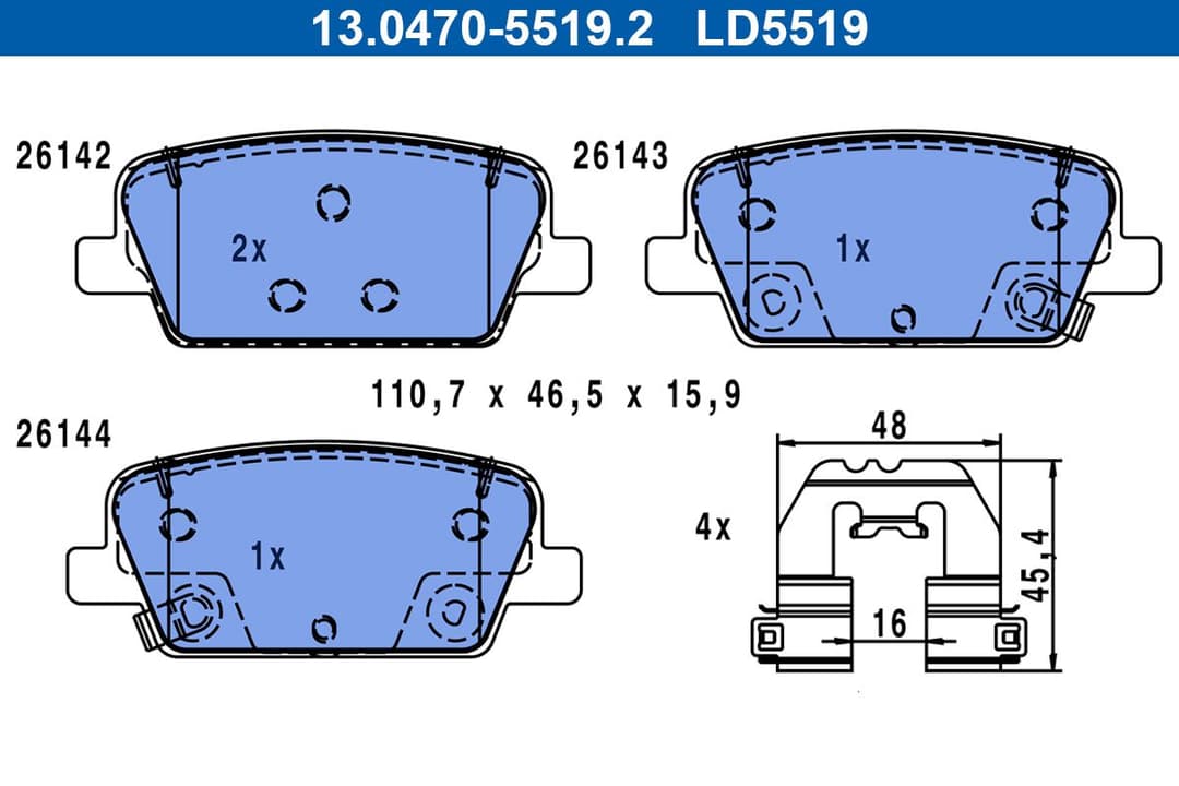 set placute frana,frana disc ATE Ceramic 13.0470-5519.2