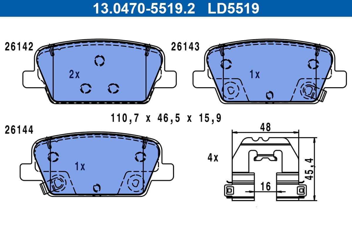 set placute frana,frana disc ATE Ceramic 13.0470-5519.2