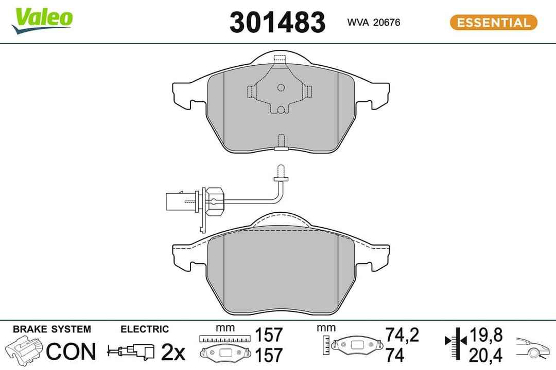 set placute frana,frana disc VALEO ESSENTIAL 301483