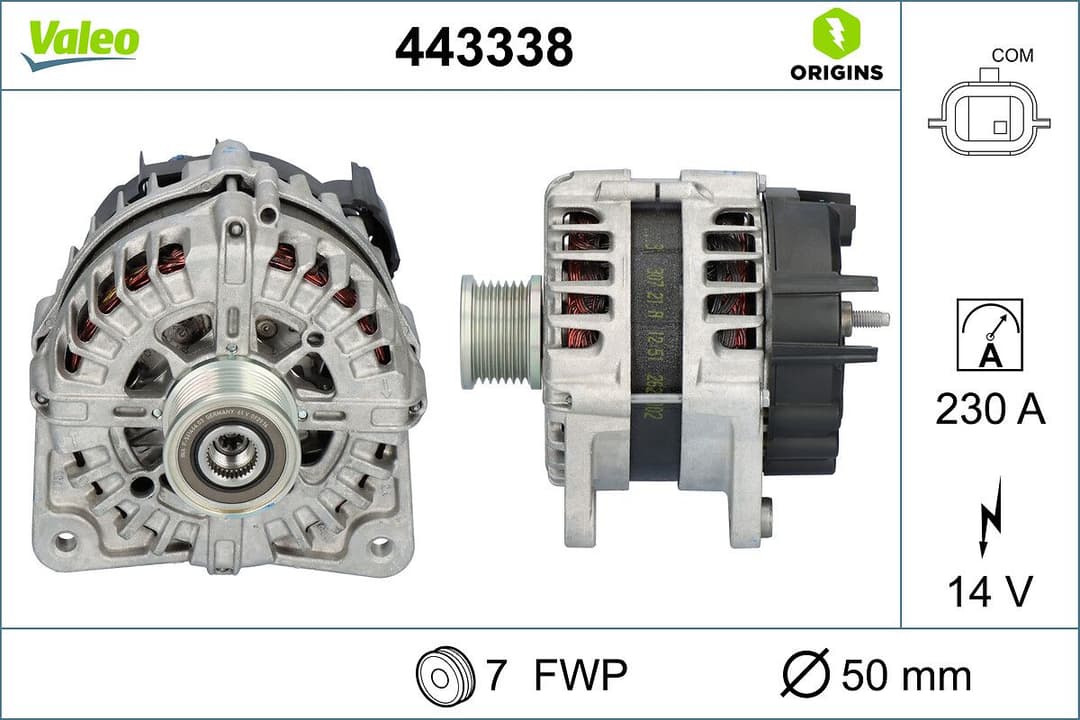 Generator / Alternator VALEO ORIGINS NEW OE TECHNOLOGY 443338