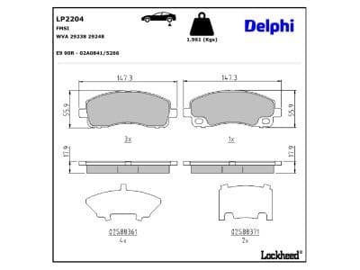 set placute frana,frana disc DELPHI LP2204