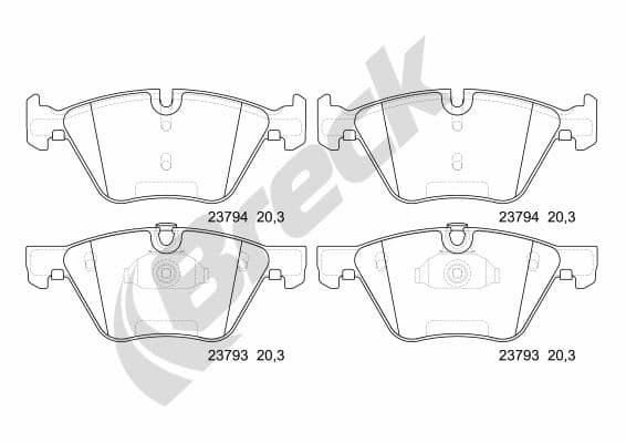 set placute frana,frana disc BRECK 23794 00 701 00