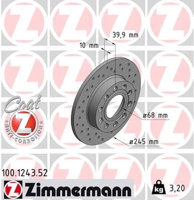 Disc frana ZIMMERMANN SPORT Z 100.1243.52