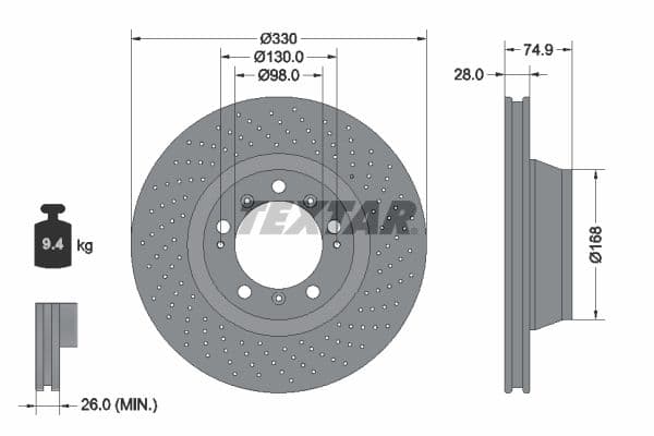Disc frana TEXTAR PRO+ 92219005