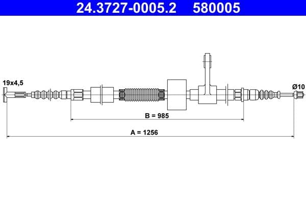 Cablu, frana de parcare ATE 24.3727-0005.2