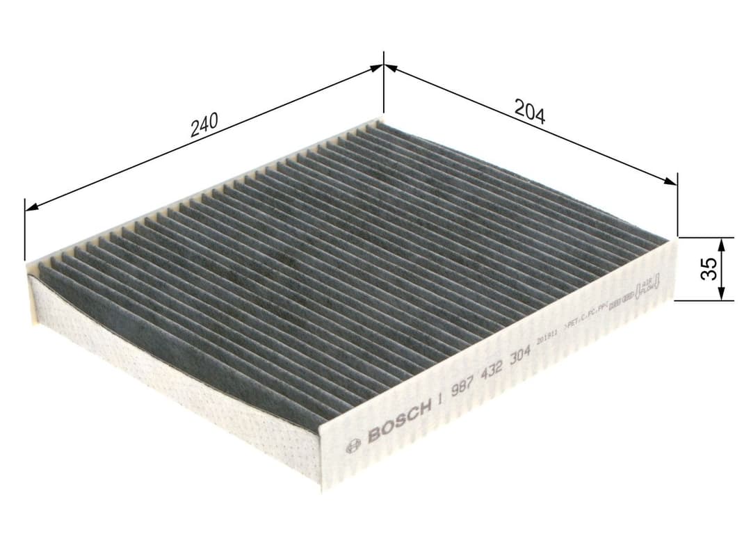 Filtru, aer habitaclu BOSCH 1 987 432 304