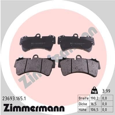 set placute frana,frana disc ZIMMERMANN 23693.165.1