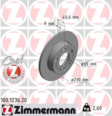 Disc frana ZIMMERMANN COAT Z 100.1236.20