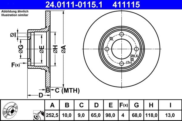 Disc frana ATE 24.0111-0115.1