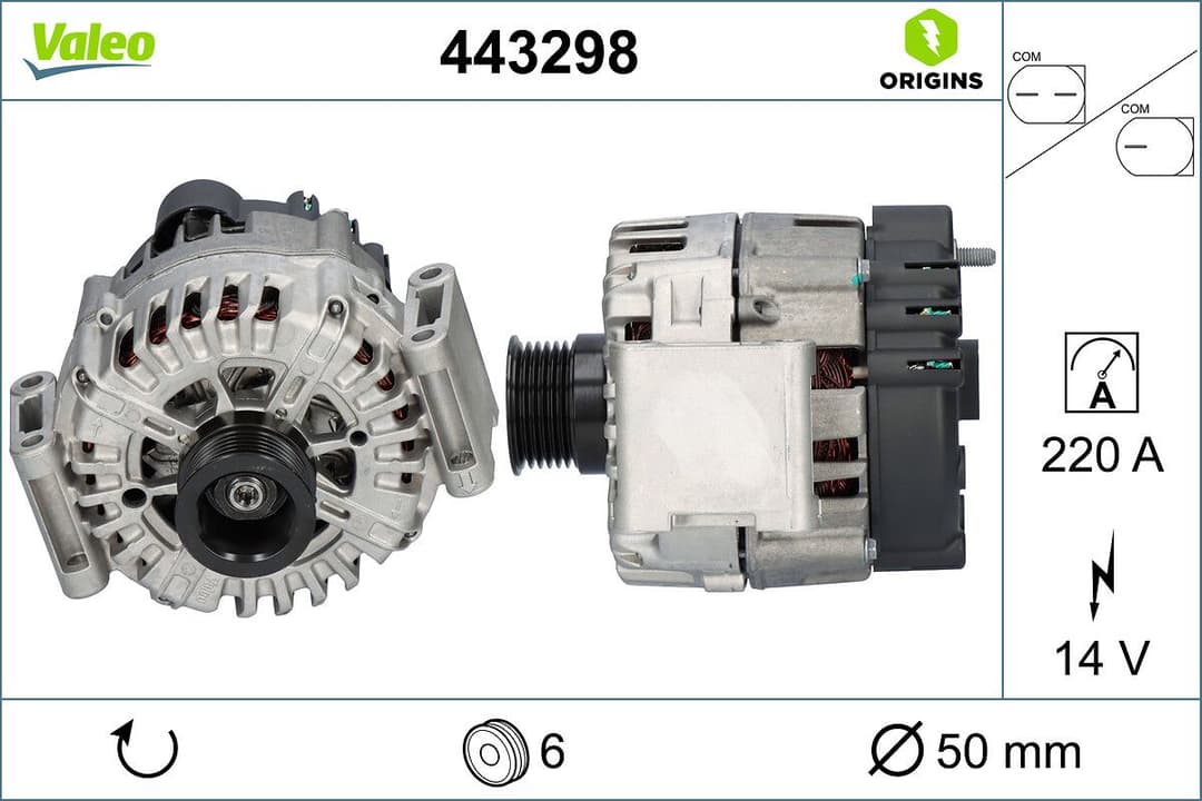Generator / Alternator VALEO ORIGINS 443298