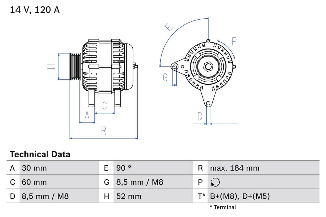 Generator / Alternator BOSCH 0 986 041 280