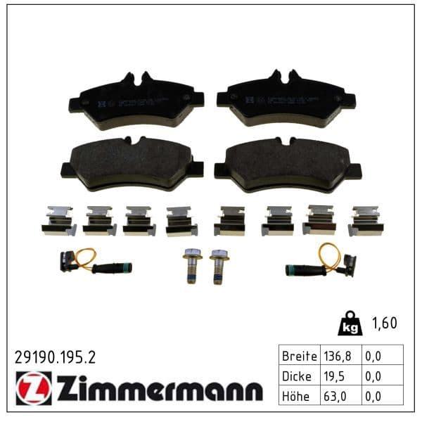 set placute frana,frana disc ZIMMERMANN 29190.195.2