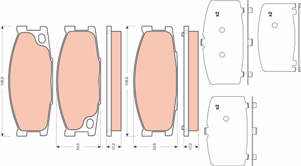 set placute frana,frana disc TRW GDB3423
