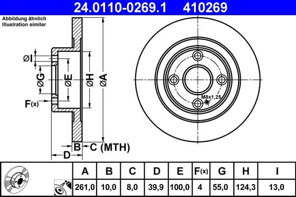 Disc frana ATE 24.0110-0269.1