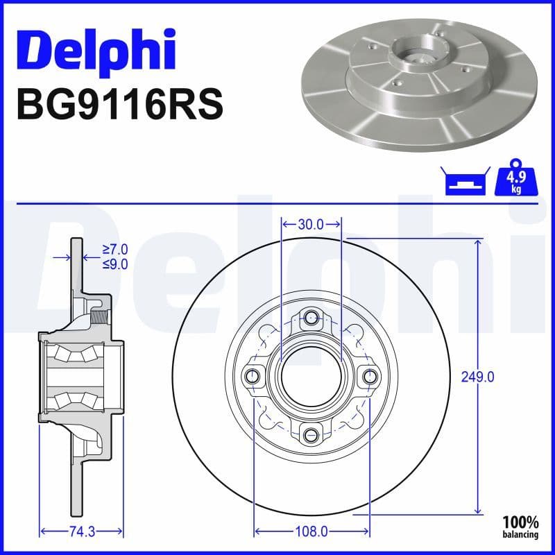 Disc frana DELPHI BG9116RS
