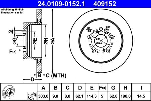 Disc frana ATE 24.0109-0152.1