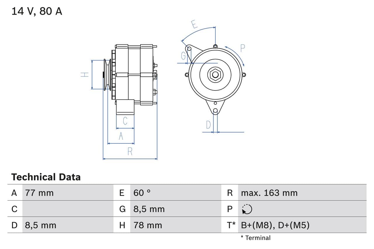 Generator / Alternator BOSCH 0 986 034 170