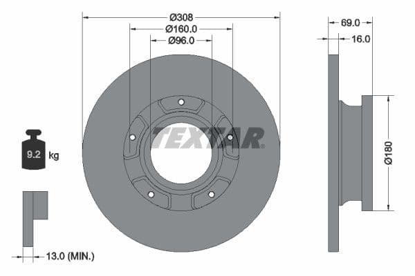 Disc frana TEXTAR PRO 92292603