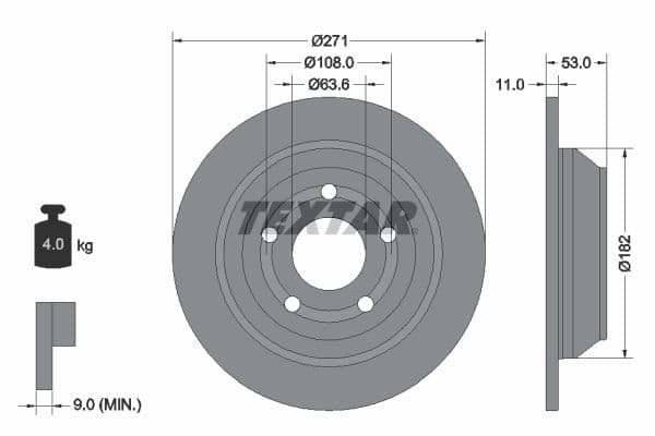 Disc frana TEXTAR PRO 92327403