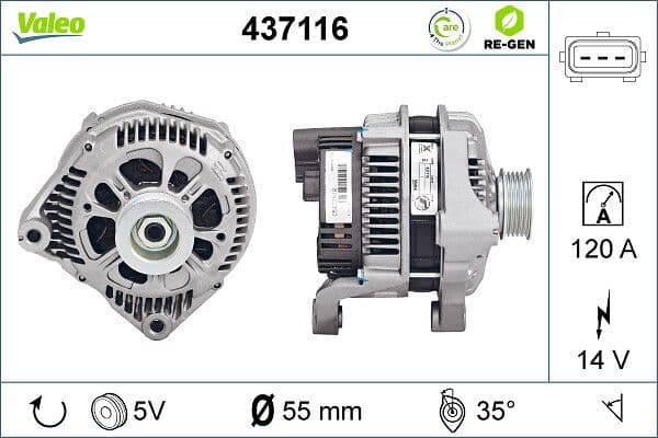 Generator / Alternator VALEO 437116