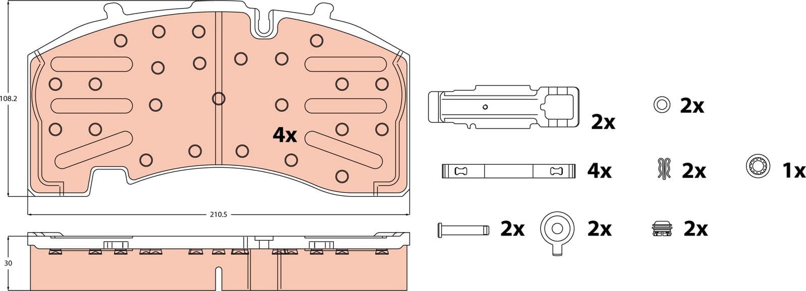 set placute frana,frana disc TRW GDB5093