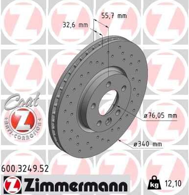Disc frana ZIMMERMANN SPORT Z 600.3249.52