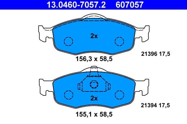 set placute frana,frana disc ATE 13.0460-7057.2