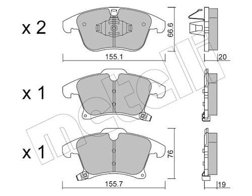 set placute frana,frana disc METELLI 22-1039-0