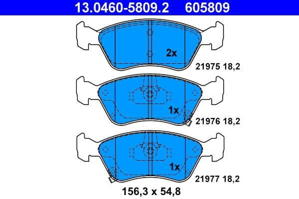 set placute frana,frana disc ATE 13.0460-5809.2
