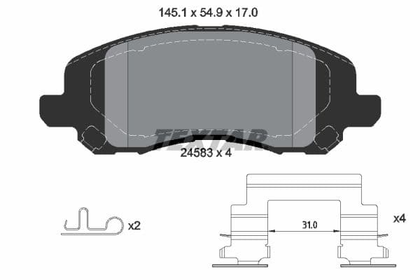 set placute frana,frana disc TEXTAR Q+ 2458301