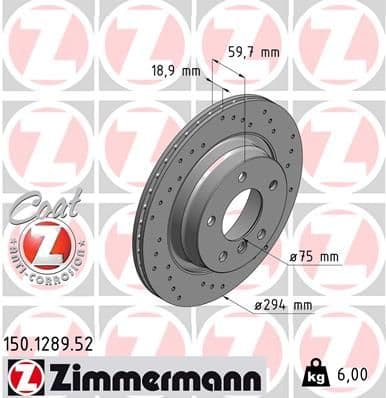 Disc frana ZIMMERMANN 150.1289.52