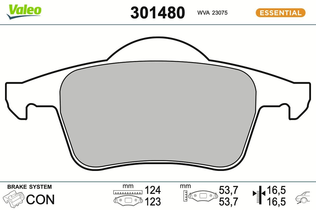 set placute frana,frana disc VALEO ESSENTIAL 301480