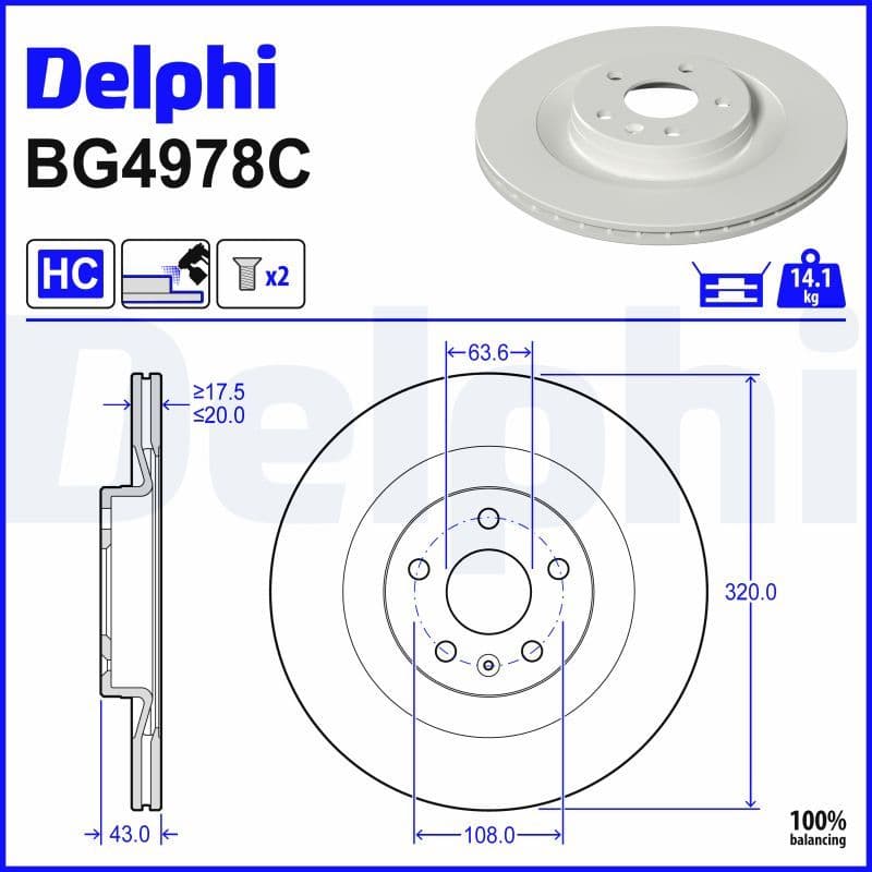 Disc frana DELPHI BG4978C