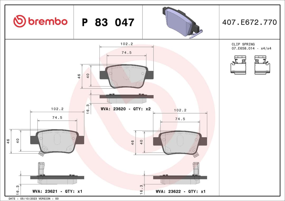 set placute frana,frana disc BREMBO PRIME LINE P 83 047