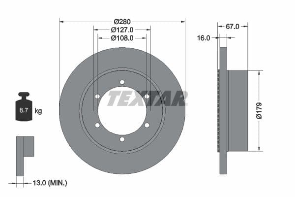 Disc frana TEXTAR PRO 92304003