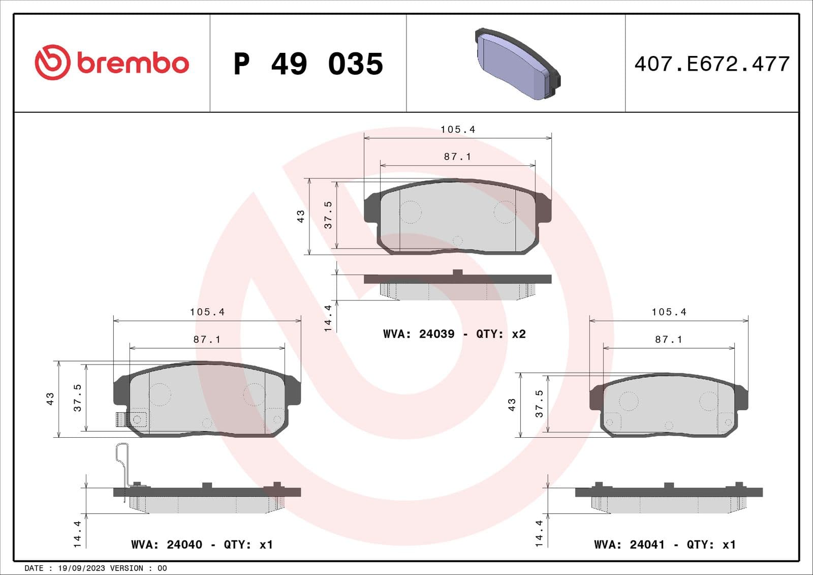 set placute frana,frana disc BREMBO PRIME LINE P 49 035