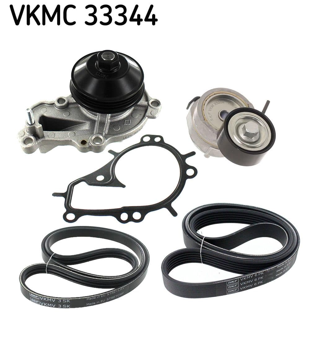 Pompa apa + Set curea transmisie cu caneluri SKF VKMC 33344