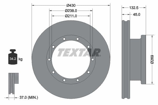 Disc frana TEXTAR 93087900